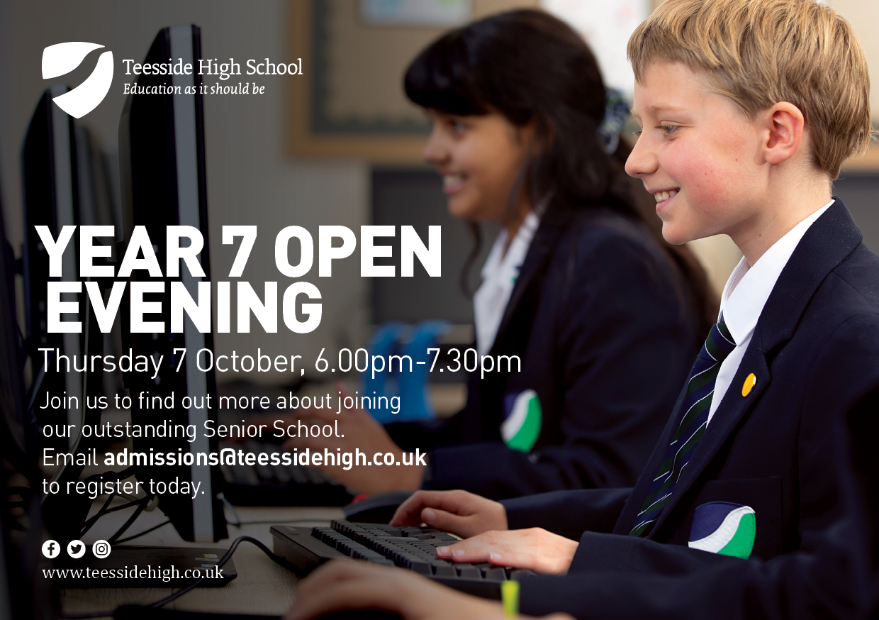 THS Year 7 Open Evening Thursday 7 October Teesside High School